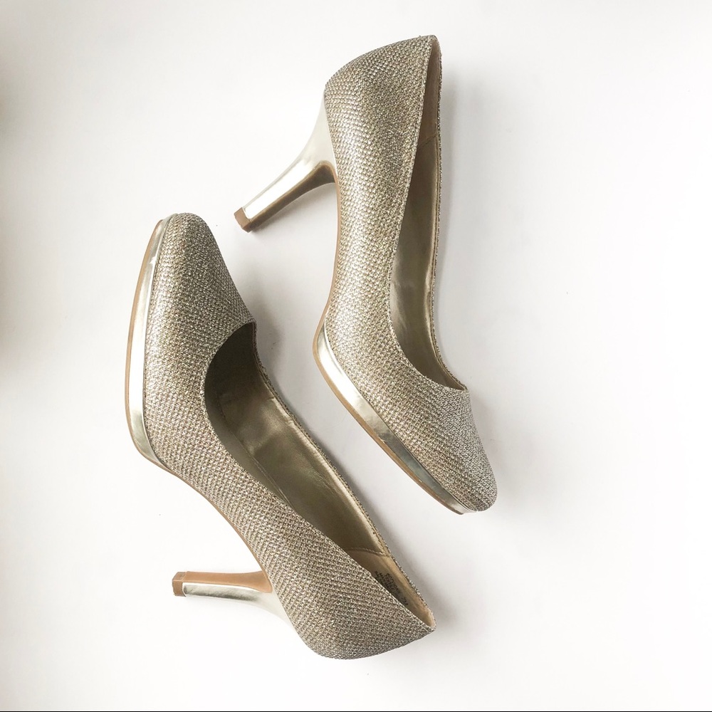 Textured Gold Heels